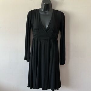 Shine Ruched v neck front and back Mini Dress - Black size small